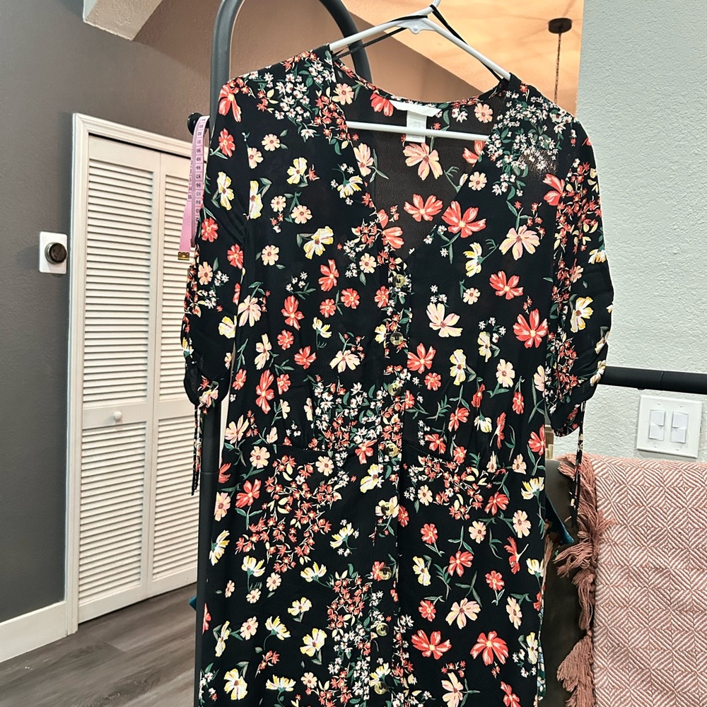 H&M Black Floral Dress